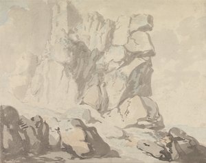 Tintagel Slot af Thomas Rowlandson